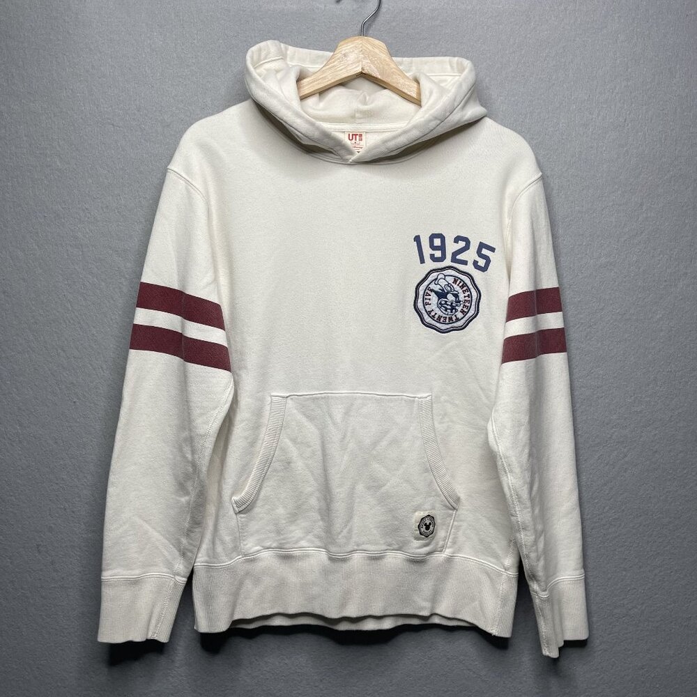 Disney X Uniqlo 1925 Mickey & Friends Varsity Hoodie M Off White Cream